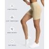 imageAoxjox Workout Seamless Biker Shorts for Women Tummy Control High Waisted Athletic Yoga Contour Sculpt Running Yoga Short 6quotPale Khaki