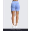 imageAoxjox Workout Seamless Biker Shorts for Women Tummy Control High Waisted Athletic Yoga Contour Sculpt Running Yoga Short 6quotPersian Blue