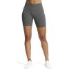 imageAoxjox Workout Seamless Biker Shorts for Women Tummy Control High Waisted Athletic Yoga Contour Sculpt Running Yoga Short 6quotShadow Grey