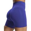 imageAoxjox Workout Seamless Biker Shorts for Women Tummy Control High Waisted Athletic Yoga Contour Sculpt Running Yoga Short 6quotBluing