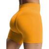 imageAoxjox Workout Seamless Biker Shorts for Women Tummy Control High Waisted Athletic Yoga Contour Sculpt Running Yoga Short 6quotCadmium Yellow