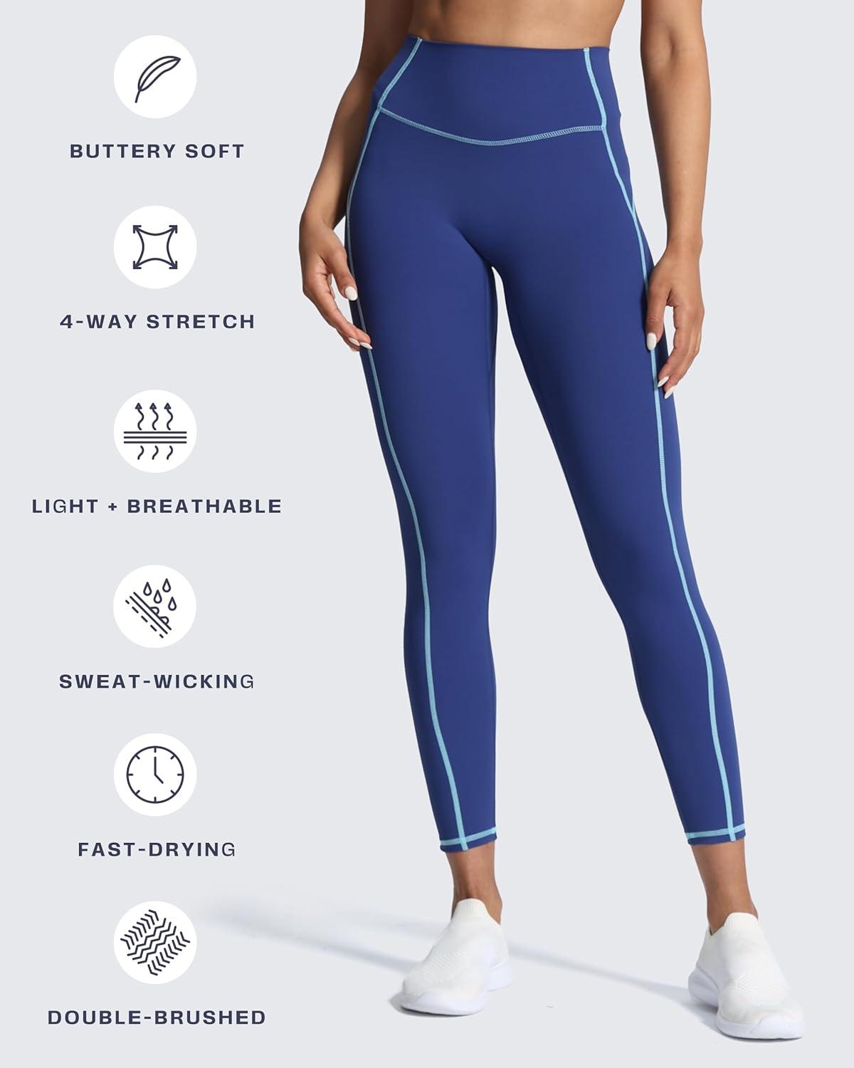 imageAoxjox Workout Leggings for Women High Waisted Exercise Athletic Gym Fitness Yoga Lexi Lined Pants 26quotBellwether Blue Spun Sugar