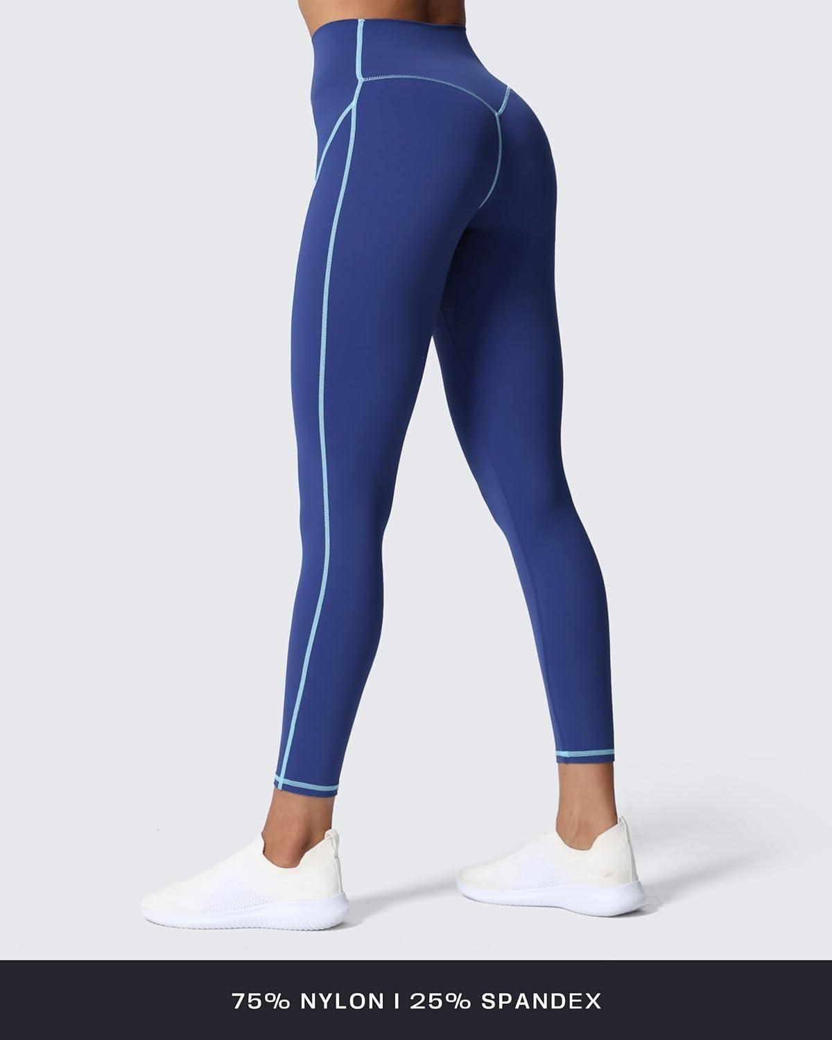 imageAoxjox Workout Leggings for Women High Waisted Exercise Athletic Gym Fitness Yoga Lexi Lined Pants 26quotBellwether Blue Spun Sugar