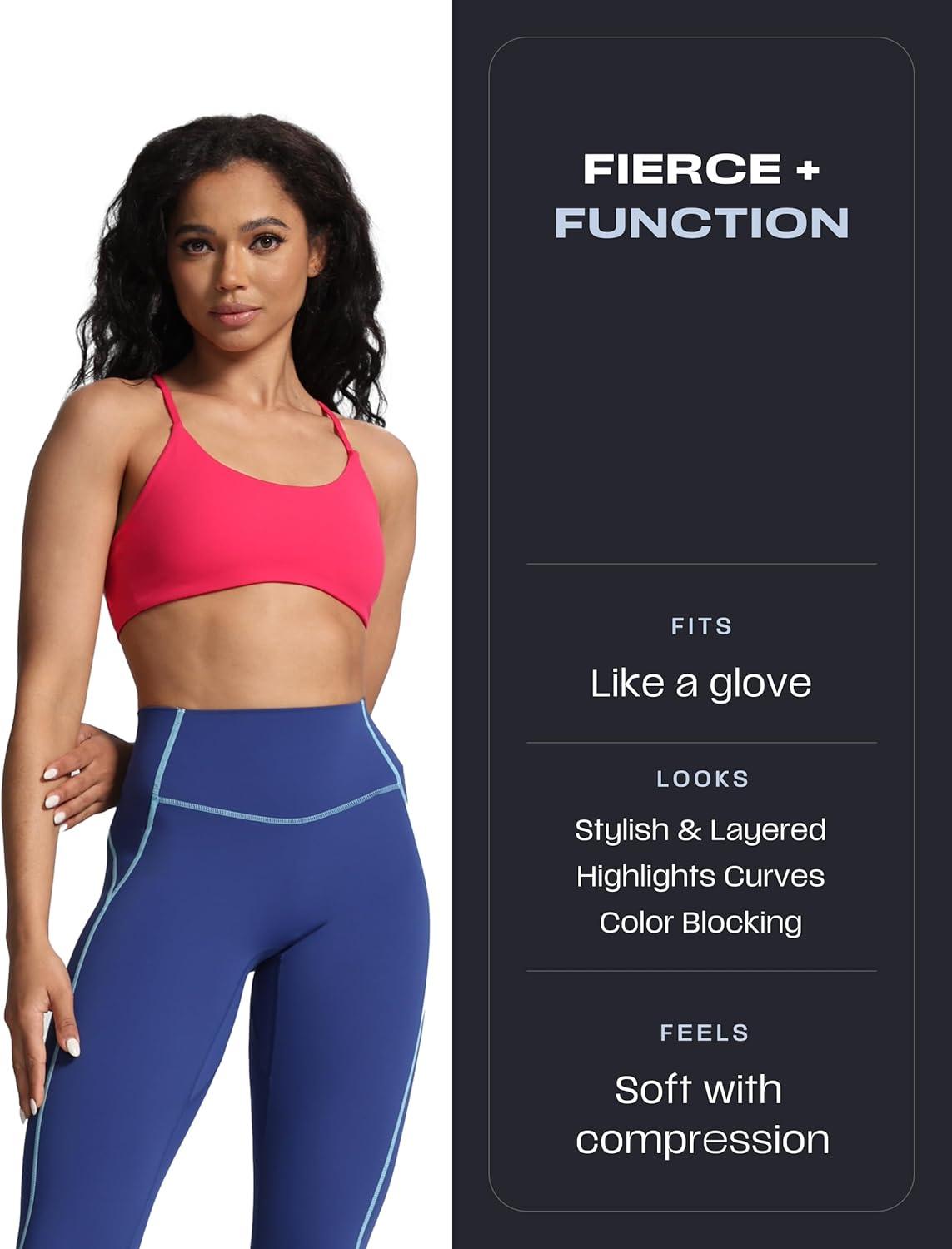 imageAoxjox Workout Leggings for Women High Waisted Exercise Athletic Gym Fitness Yoga Lexi Lined Pants 26quotBellwether Blue Spun Sugar