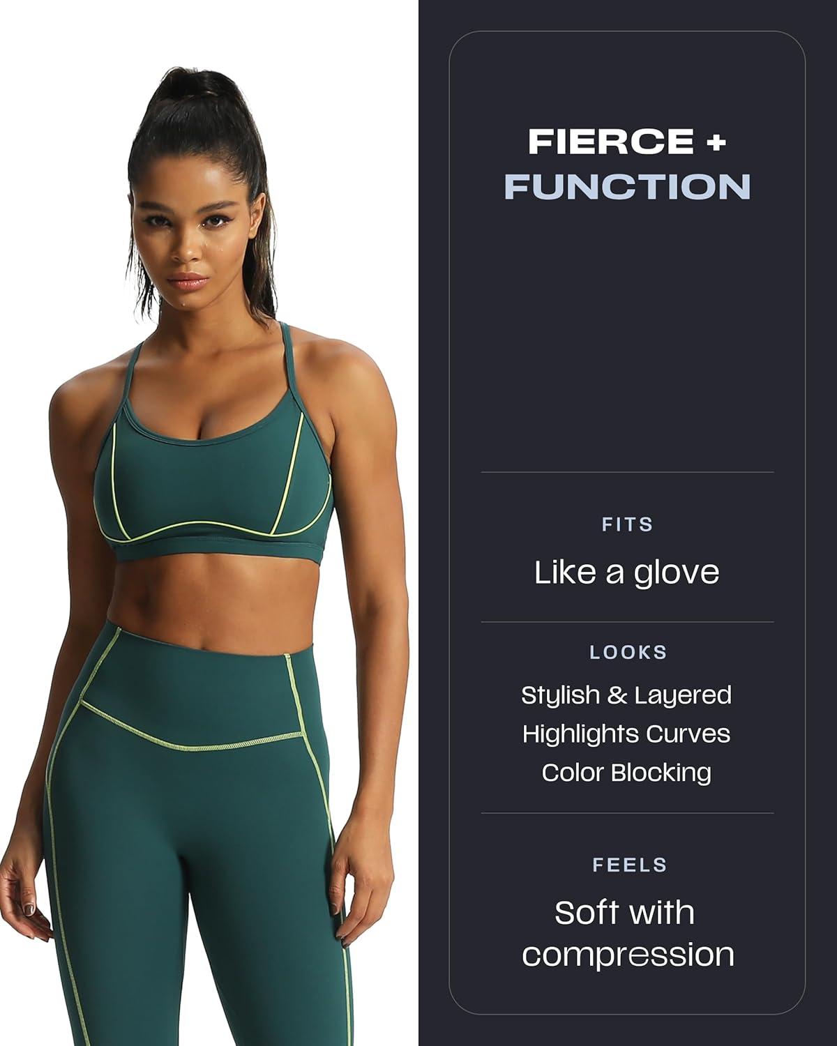 imageAoxjox Workout Leggings for Women High Waisted Exercise Athletic Gym Fitness Yoga Lexi Lined Pants 26quotDark Sea Green Lime Green