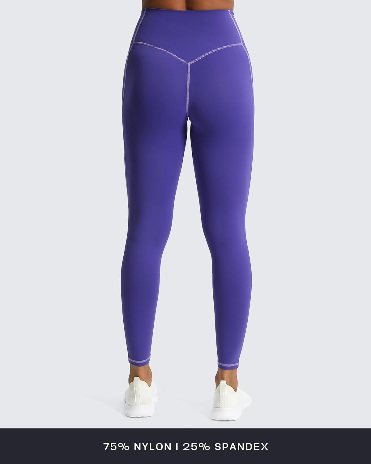 imageAoxjox Workout Leggings for Women High Waisted Exercise Athletic Gym Fitness Yoga Lexi Lined Pants 26quotDeep Blue Paisley Purple