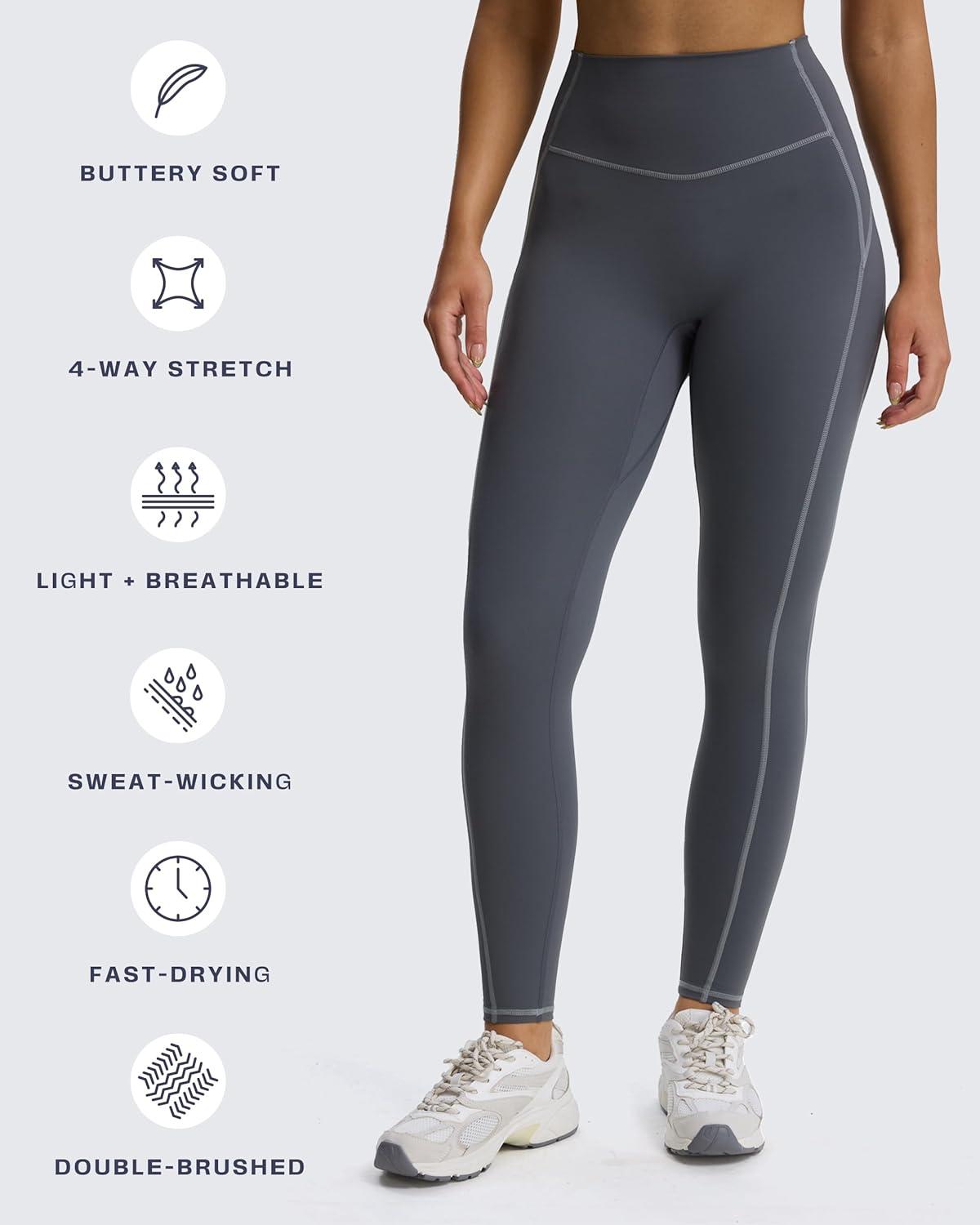 imageAoxjox Workout Leggings for Women High Waisted Exercise Athletic Gym Fitness Yoga Lexi Lined Pants 26quotIron GreyGrey