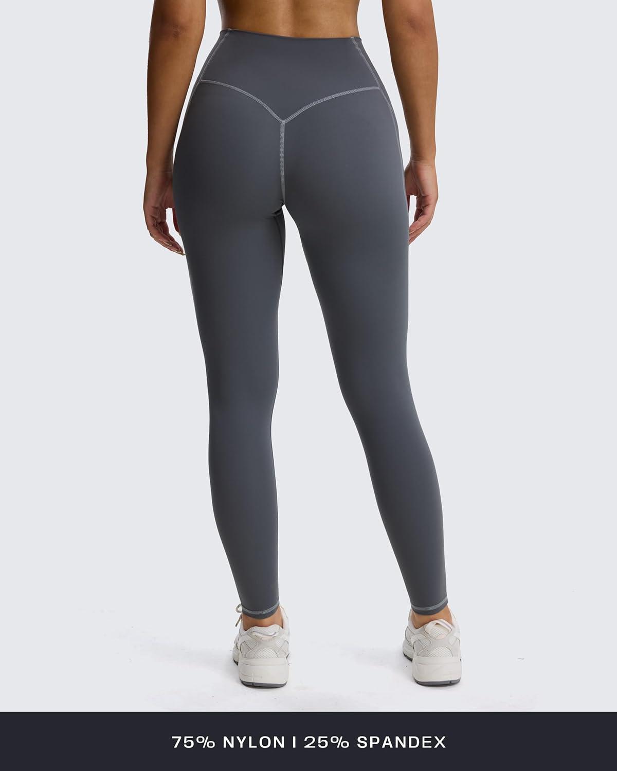 imageAoxjox Workout Leggings for Women High Waisted Exercise Athletic Gym Fitness Yoga Lexi Lined Pants 26quotIron GreyGrey