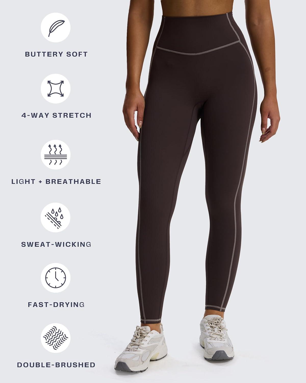 imageAoxjox Workout Leggings for Women High Waisted Exercise Athletic Gym Fitness Yoga Lexi Lined Pants 26quotMulchDriftwood