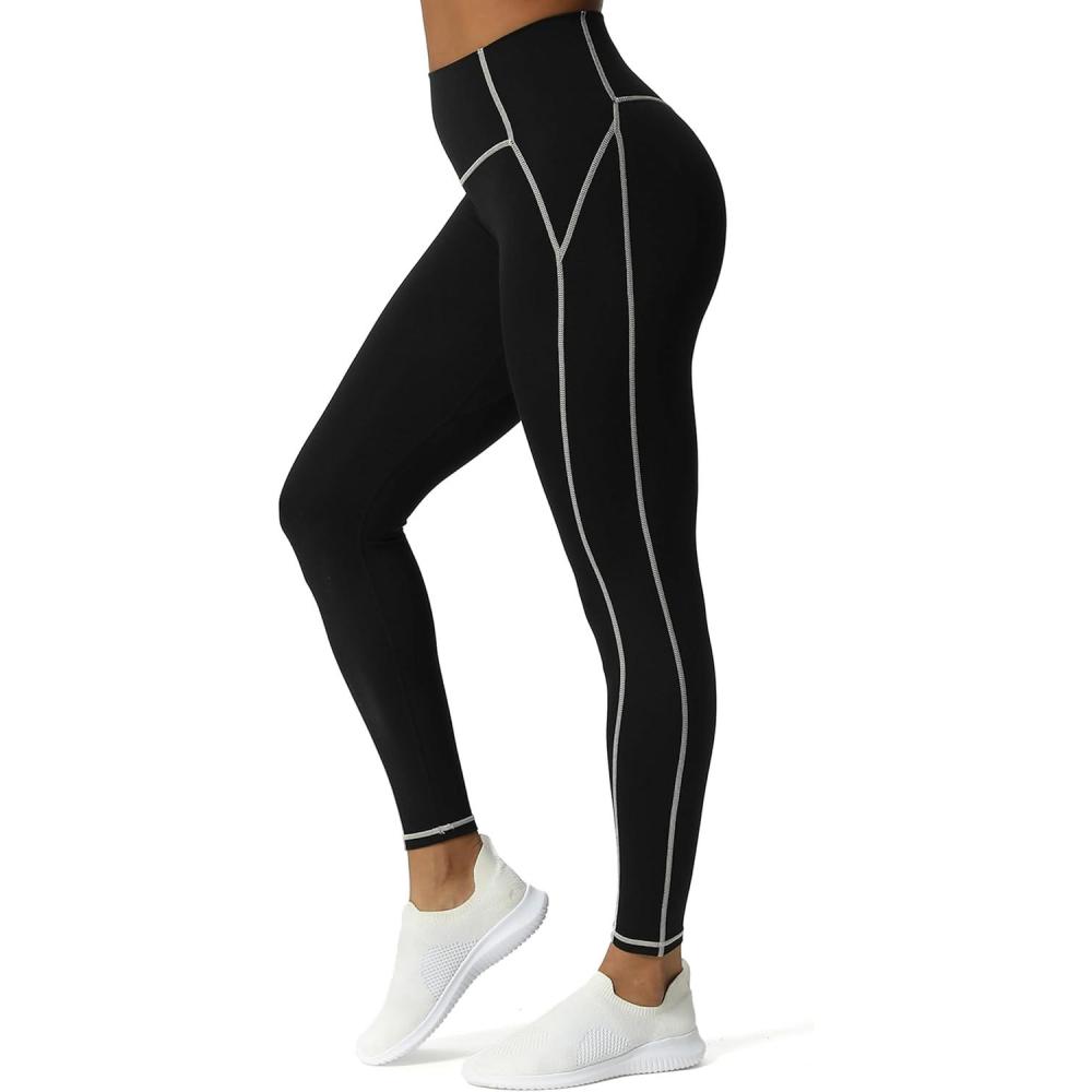 imageAoxjox Workout Leggings for Women High Waisted Exercise Athletic Gym Fitness Yoga Lexi Lined Pants 26quotBlack Mink