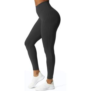 imageAoxjox Workout Leggings for Women High Waisted Exercise Athletic Gym Fitness Yoga Lexi Lined Pants 26quotBlack
