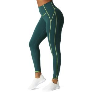 imageAoxjox Workout Leggings for Women High Waisted Exercise Athletic Gym Fitness Yoga Lexi Lined Pants 26quotDark Sea Green Lime Green