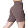 imageAoxjox Metamorph Workout Biker Shorts for Women Tummy Control High Waisted Athletic Gym Running Deep V Yoga Short 6quotActive Coffee