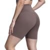 imageAoxjox Metamorph Workout Biker Shorts for Women Tummy Control High Waisted Athletic Gym Running Deep V Yoga Short 6quotActive Coffee