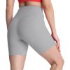 imageAoxjox Metamorph Workout Biker Shorts for Women Tummy Control High Waisted Athletic Gym Running Deep V Yoga Short 6quotActive Grey