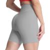 imageAoxjox Metamorph Workout Biker Shorts for Women Tummy Control High Waisted Athletic Gym Running Deep V Yoga Short 6quotActive Grey