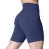 imageAoxjox Metamorph Workout Biker Shorts for Women Tummy Control High Waisted Athletic Gym Running Deep V Yoga Short 6quotActive Navy