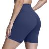 imageAoxjox Metamorph Workout Biker Shorts for Women Tummy Control High Waisted Athletic Gym Running Deep V Yoga Short 6quotActive Navy