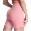 imageAoxjox Metamorph Workout Biker Shorts for Women Tummy Control High Waisted Athletic Gym Running Deep V Yoga Short 6quotActive Pink