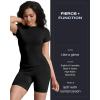 imageAoxjox Metamorph Workout Biker Shorts for Women Tummy Control High Waisted Athletic Gym Running Deep V Yoga Short 6quotBlack Marl
