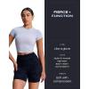 imageAoxjox Metamorph Workout Biker Shorts for Women Tummy Control High Waisted Athletic Gym Running Deep V Yoga Short 6quotCloud Black