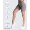 imageAoxjox Metamorph Workout Biker Shorts for Women Tummy Control High Waisted Athletic Gym Running Deep V Yoga Short 6quotCloud Fade Mocha