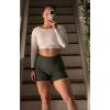 imageAoxjox Metamorph Workout Biker Shorts for Women Tummy Control High Waisted Athletic Gym Running Deep V Yoga Short 6quotDark Forest Marl