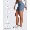 imageAoxjox Metamorph Workout Biker Shorts for Women Tummy Control High Waisted Athletic Gym Running Deep V Yoga Short 6quotSteel Blue