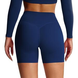 imageAoxjox Metamorph Workout Biker Shorts for Women Tummy Control High Waisted Athletic Gym Running Deep V Yoga Short 6quotA Navy