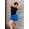 imageAoxjox Womens Short Sleeve TShirts GEO Baby Tee Workout Gym Yoga Crop TopBlack