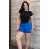 imageAoxjox Womens Short Sleeve TShirts GEO Baby Tee Workout Gym Yoga Crop TopBlack