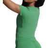 imageAoxjox Womens Short Sleeve TShirts GEO Baby Tee Workout Gym Yoga Crop TopBottle Green
