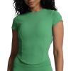 imageAoxjox Womens Short Sleeve TShirts GEO Baby Tee Workout Gym Yoga Crop TopBottle Green