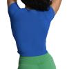 imageAoxjox Womens Short Sleeve TShirts GEO Baby Tee Workout Gym Yoga Crop TopDirectoire Blue