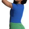 imageAoxjox Womens Short Sleeve TShirts GEO Baby Tee Workout Gym Yoga Crop TopDirectoire Blue