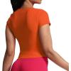 imageAoxjox Womens Short Sleeve TShirts GEO Baby Tee Workout Gym Yoga Crop TopFirecracker