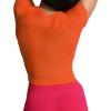 imageAoxjox Womens Short Sleeve TShirts GEO Baby Tee Workout Gym Yoga Crop TopFirecracker