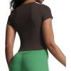 imageAoxjox Womens Short Sleeve TShirts GEO Baby Tee Workout Gym Yoga Crop TopMulch