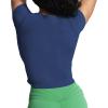 imageAoxjox Womens Short Sleeve TShirts GEO Baby Tee Workout Gym Yoga Crop TopNavy