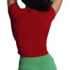 imageAoxjox Womens Short Sleeve TShirts GEO Baby Tee Workout Gym Yoga Crop TopRumba Red