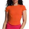 imageAoxjox Womens Short Sleeve TShirts GEO Baby Tee Workout Gym Yoga Crop TopFirecracker