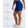 imageAoxjox Seamless Camo Scrunch Workout Biker Shorts for Women Tummy Control High Waisted Athletic Gym Running Yoga Short 5quotBlue