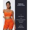 imageAoxjox Seamless Camo Scrunch Workout Biker Shorts for Women Tummy Control High Waisted Athletic Gym Running Yoga Short 5quotOrange