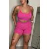 imageAoxjox Seamless Camo Scrunch Workout Biker Shorts for Women Tummy Control High Waisted Athletic Gym Running Yoga Short 5quotShelly Pink