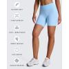 imageAoxjox Trinity Workout Biker Shorts for Women Tummy Control High Waisted Exercise Athletic Gym Running Yoga Short 6quotAiry Blue