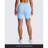 imageAoxjox Trinity Workout Biker Shorts for Women Tummy Control High Waisted Exercise Athletic Gym Running Yoga Short 6quotAiry Blue