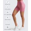 imageAoxjox Trinity Workout Biker Shorts for Women Tummy Control High Waisted Exercise Athletic Gym Running Yoga Short 6quotCarmine Dot Print