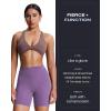 imageAoxjox Trinity Workout Biker Shorts for Women Tummy Control High Waisted Exercise Athletic Gym Running Yoga Short 6quotChive Blossom