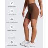 imageAoxjox Trinity Workout Biker Shorts for Women Tummy Control High Waisted Exercise Athletic Gym Running Yoga Short 6quotDandelion Brown
