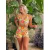 imageAoxjox Trinity Workout Biker Shorts for Women Tummy Control High Waisted Exercise Athletic Gym Running Yoga Short 6quotFlower Print